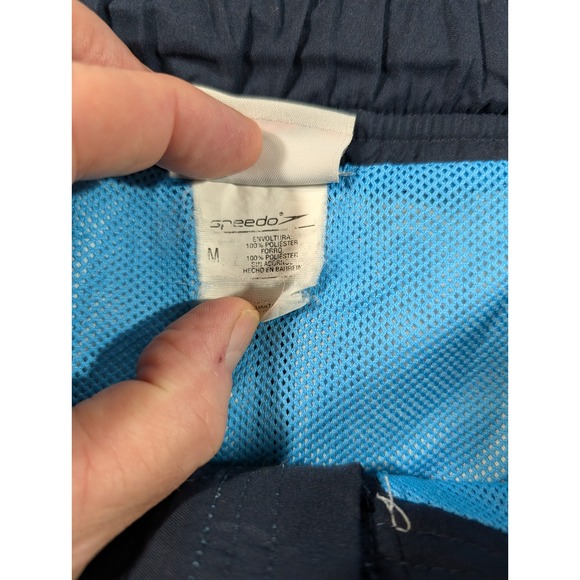 Speedo Mens Tropical Floral Palm Print Swim Trunks Blue Green Board Shorts Med - Picture 5 of 8